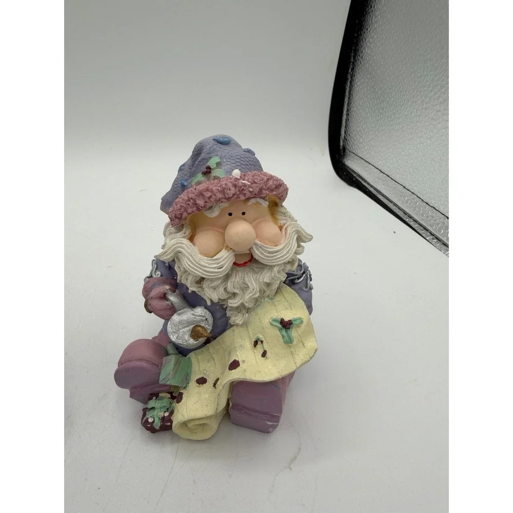 🎄Home Interiors Sugar Plum Santa's–Set of 3 Figurines–Funny, Sparkly, Cute!🎅❄️